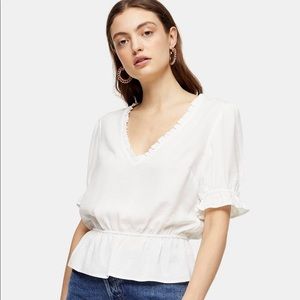 Topshop Tea Blouse in Ivory